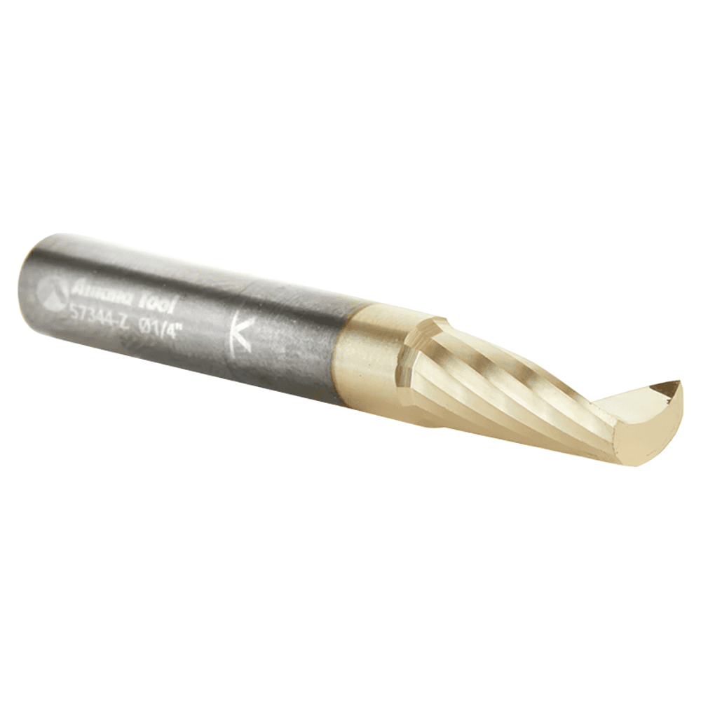 2" x 5/8" Up-Cut 'O' Aluminum Cutting CNC Spiral Router Bit, 1-Flute, 1/4" shank Alt 3 - Image
