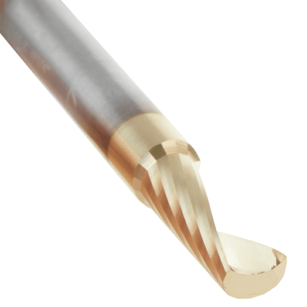 2" x 5/8" Up-Cut 'O' Aluminum Cutting CNC Spiral Router Bit, 1-Flute, 1/4" shank Alt 4 - Image