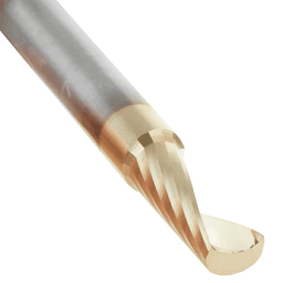 2" x 5/8" Up-Cut 'O' Aluminum Cutting CNC Spiral Router Bit, 1-Flute, 1/4" shank Alt 4 - Image