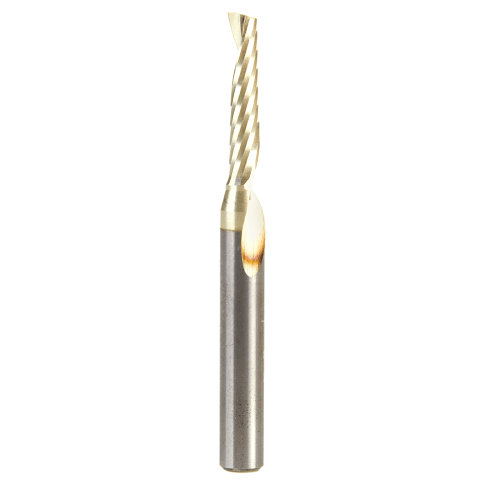 3/16" x 2-1/2" x 7/8" Up-Cut 'O' Aluminum Cutting CNC Spiral Router Bit, 1-Flute, 1/4" shank Alt 1 - Image