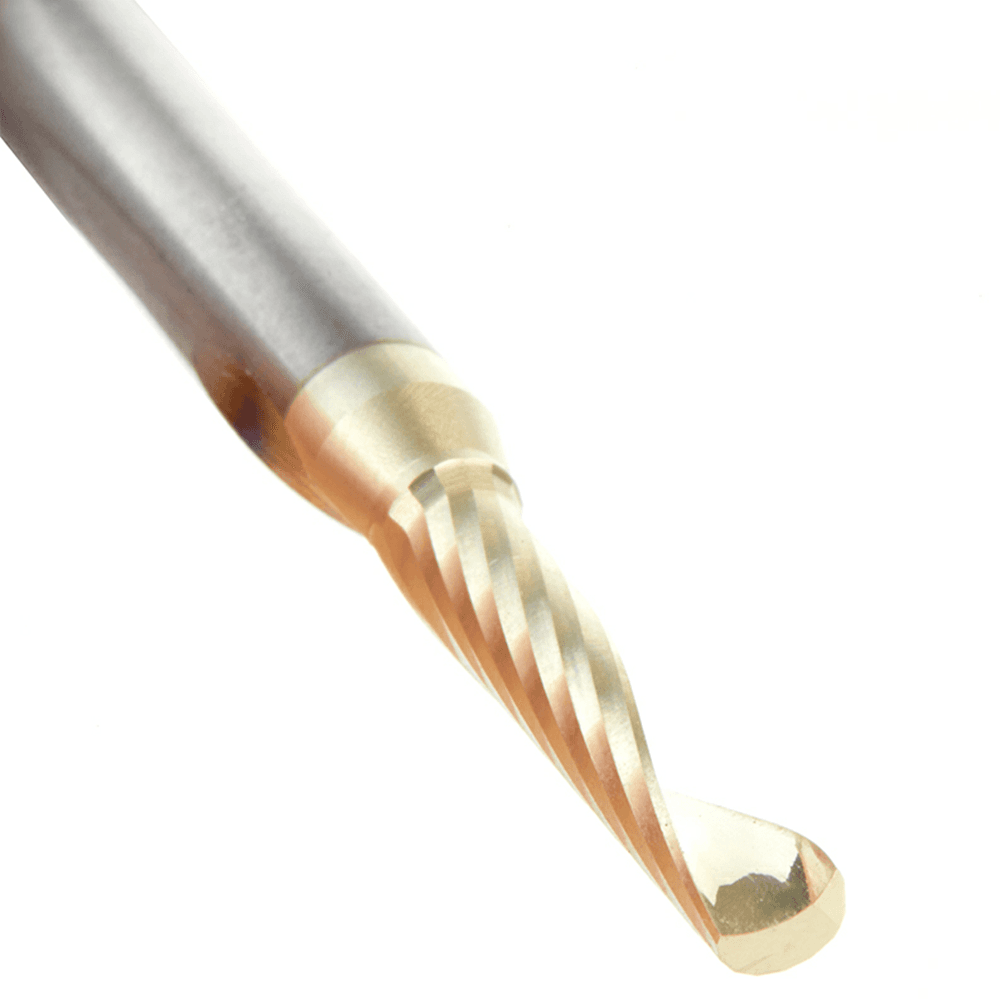 3/16" x 2-1/2" x 7/8" Up-Cut 'O' Aluminum Cutting CNC Spiral Router Bit, 1-Flute, 1/4" shank Alt 4 - Image