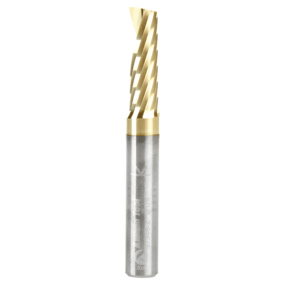 57348-Z 2" x 3/4" Up-Cut 'O' Aluminum Cutting CNC Spiral Router Bit, 1-Flute, 1/4" shank Alt 1 - Image