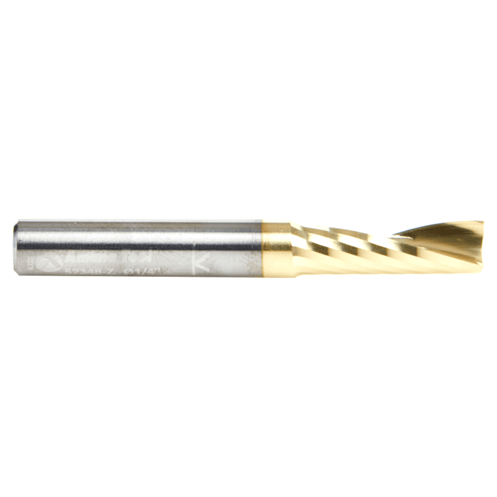 57348-Z 2" x 3/4" Up-Cut 'O' Aluminum Cutting CNC Spiral Router Bit, 1-Flute, 1/4" shank Alt 2 - Image