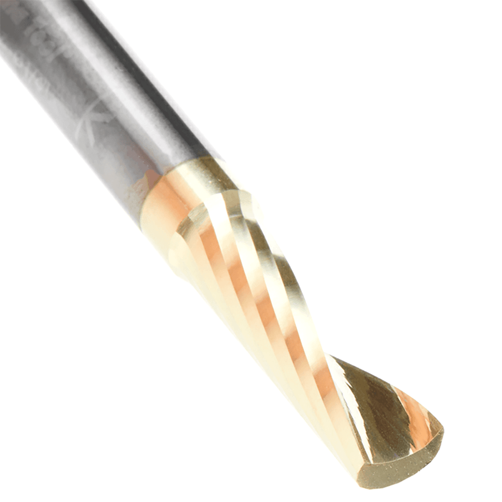 57348-Z 2" x 3/4" Up-Cut 'O' Aluminum Cutting CNC Spiral Router Bit, 1-Flute, 1/4" shank Alt 4 - Image