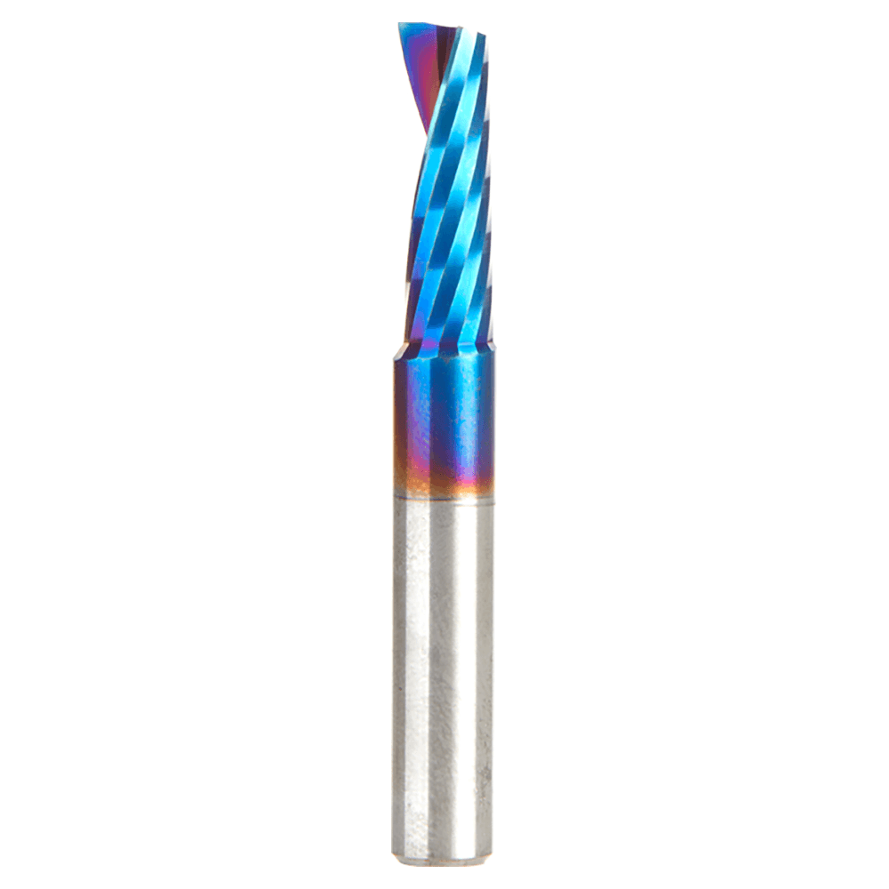 1/4" x 3/4" Spektra Extreme Tool Life Coated Up-Cut 'O' Plastic Cutting CNC Spiral Router Bit, 1-Flute, 1/4" Shank Alt 1 - Image