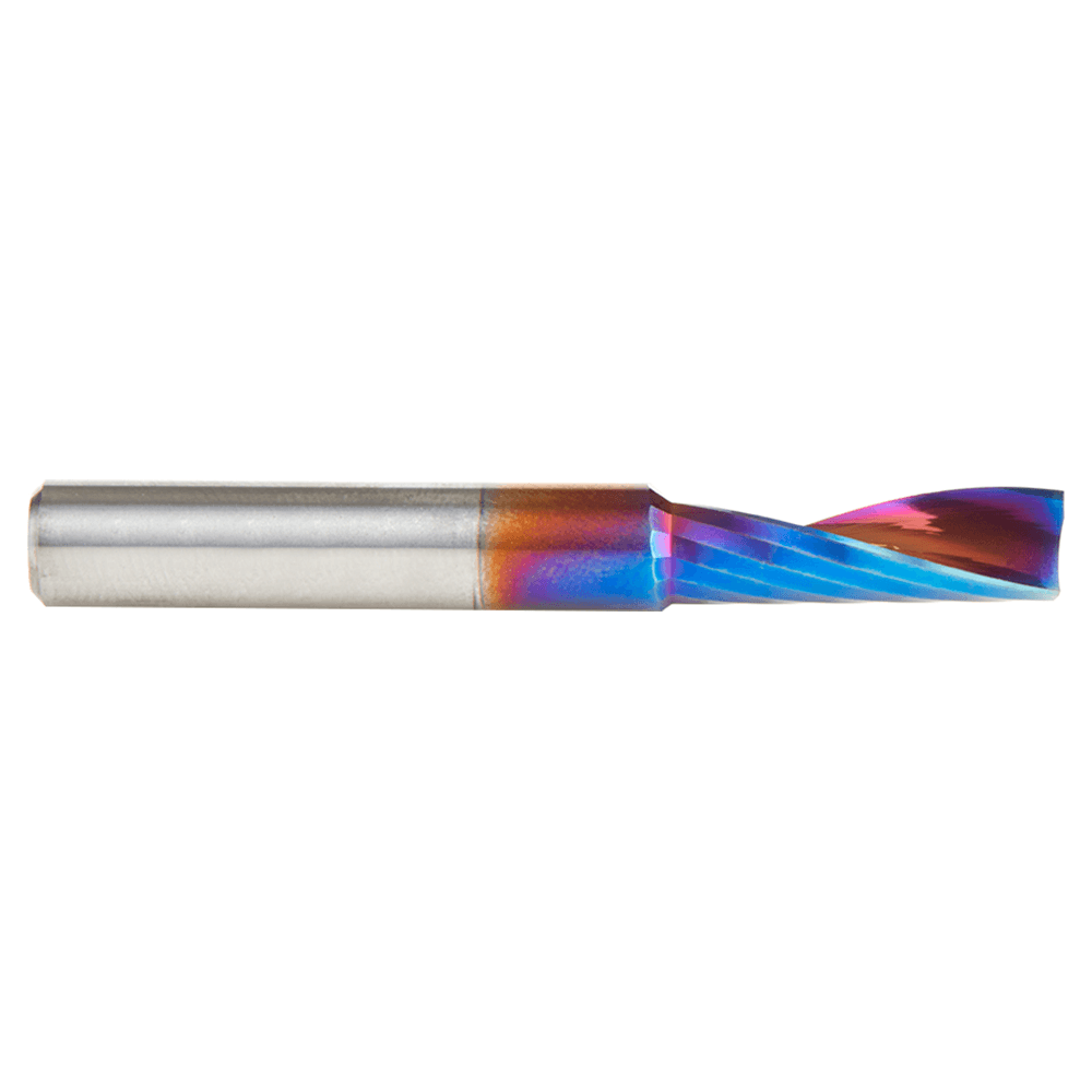 1/4" x 3/4" Spektra Extreme Tool Life Coated Up-Cut 'O' Plastic Cutting CNC Spiral Router Bit, 1-Flute, 1/4" Shank Alt 2 - Image