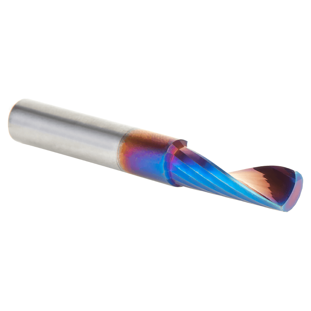 1/4" x 3/4" Spektra Extreme Tool Life Coated Up-Cut 'O' Plastic Cutting CNC Spiral Router Bit, 1-Flute, 1/4" Shank Alt 3 - Image