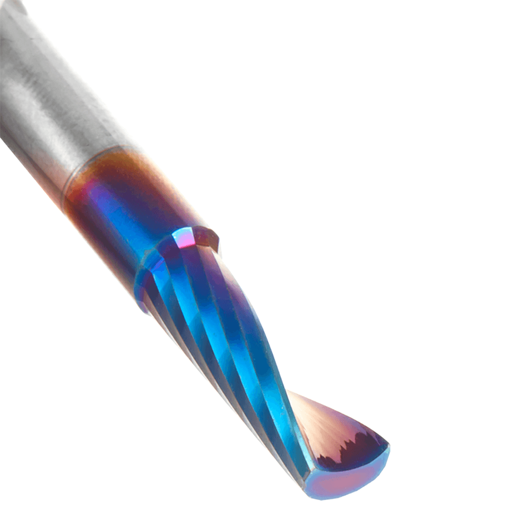 1/4" x 3/4" Spektra Extreme Tool Life Coated Up-Cut 'O' Plastic Cutting CNC Spiral Router Bit, 1-Flute, 1/4" Shank Alt 4 - Image