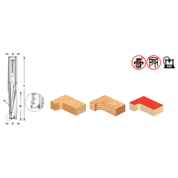 3/8" Dia x 1" CNC Solid Carbide Roughing Spiral 3 Flute, Chipbreaker, 3/8" Shank Up-Cut Router Bit for Castle And Porter Cable Machines Alt 1 - Image
