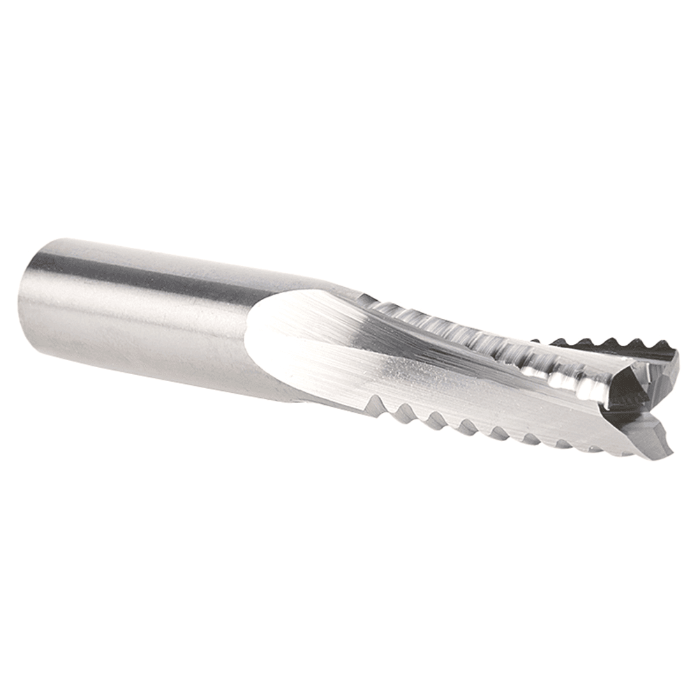 3/8" Dia x 1" CNC Solid Carbide Roughing Spiral 3 Flute, Chipbreaker, 3/8" Shank Up-Cut Router Bit for Castle And Porter Cable Machines Alt 3 - Image