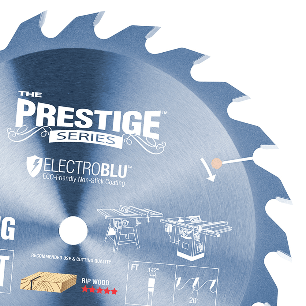 Prestige 10" x 24 Teeth Electro-Blu Coated Standard Ripping Saw Blade - Alt Image 1