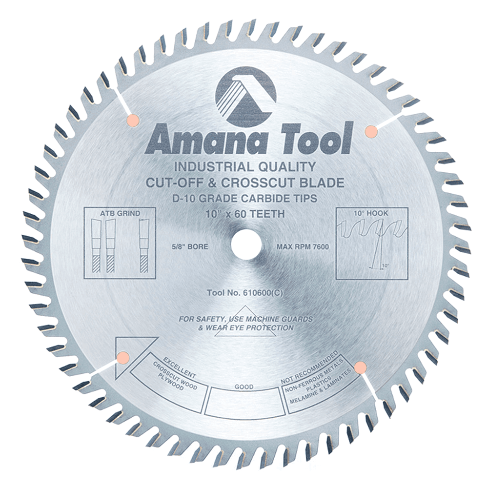 10" x 60 Teeth Cross-Cut/Cut-Off Saw Blade - Main Image