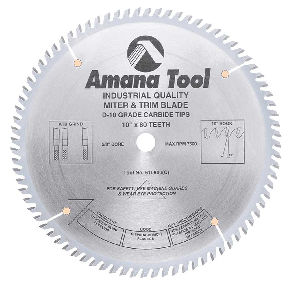 10" x 80 Teeth Trim Saw Blade - Main Image