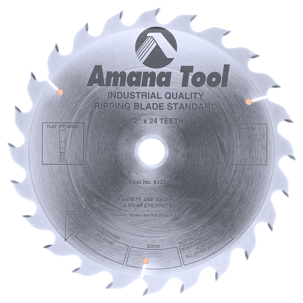 12" x 24 Teeth Standard Ripping Saw Blade - Main Image