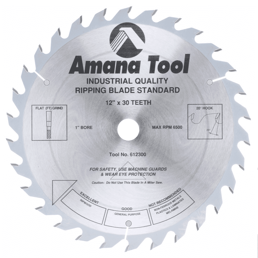 12" x 30 Teeth Standard Ripping Saw Blade - Main Image