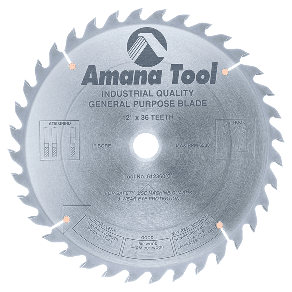 12" x 36 Teeth Ripping/Cross-Cut General Purpose Saw Blade - Main Image