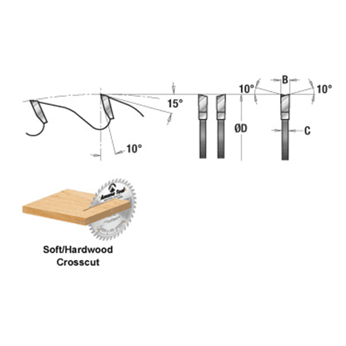 12" x 60Teeth Cross-Cut/Cut-Off Saw Blade - Alt Image 2