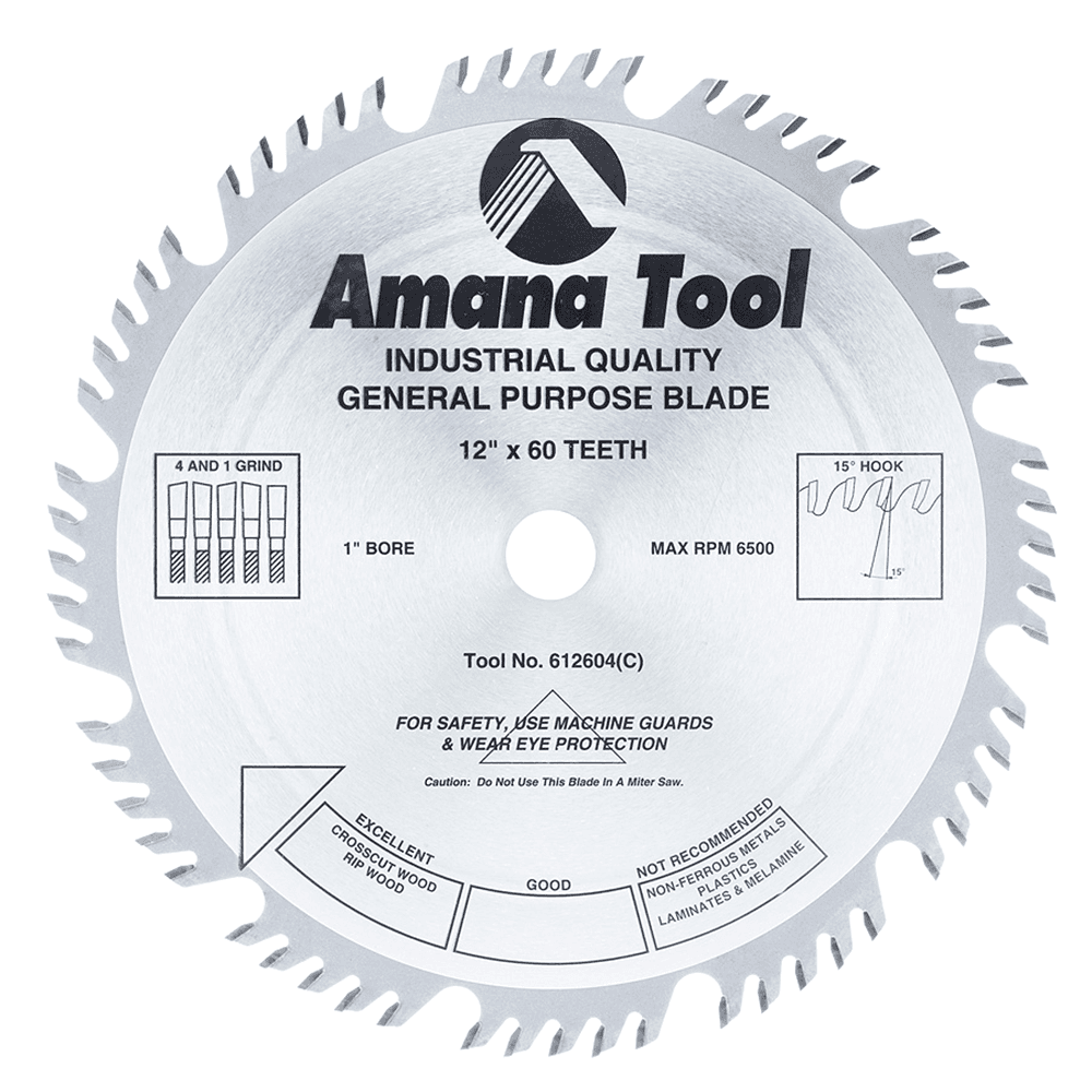 12" x 60 Teeth Combination Rip/Cross-Cut Saw Blade - Main Image