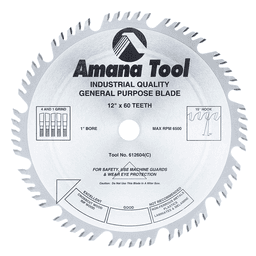 12" x 60 Teeth Combination Rip/Cross-Cut Saw Blade - Main Image