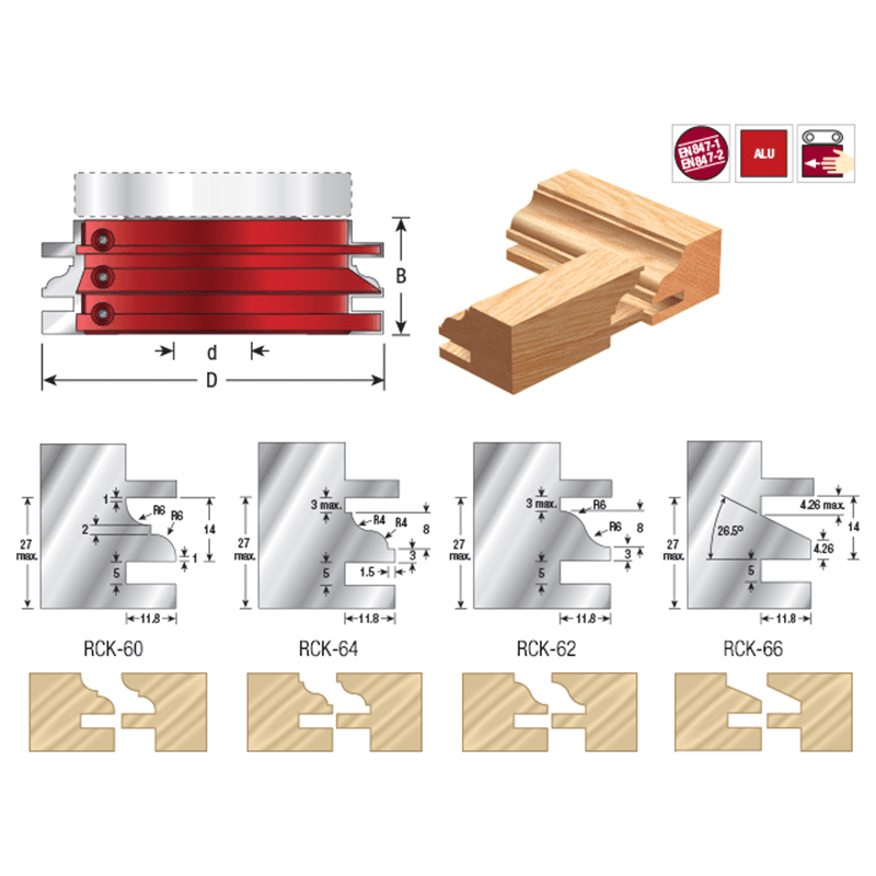 4-3/4" Dia x 1-1/2" Insert Carbide 2-Wing Stile/Rail, 1-1/4" Bore Profile #3 Steel Alt 1 - Image