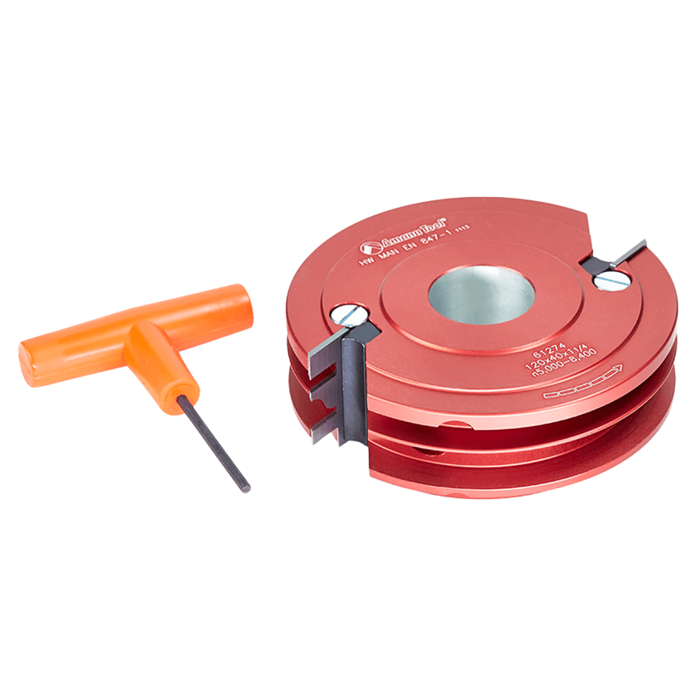 4-3/4" Dia x 1-1/2" Insert Carbide 2-Wing Stile/Rail, 1-1/4" Bore Profile #3 Steel Main - Image