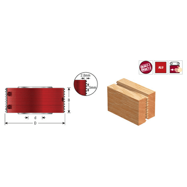 1-1/4" Bore Insert Carbide 'V' Type Glue Joint Shaper Cutter, 1-1/4" Bore Alt 2 - Image