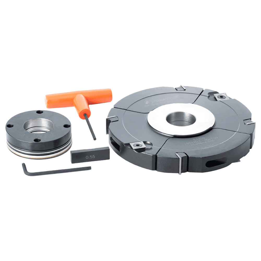 160mm x 20.6mm - 40mm x 1-1/4" Bore Insert Carbide Adjustable Groove/Rabbet with Scorer Alt 2 - Image