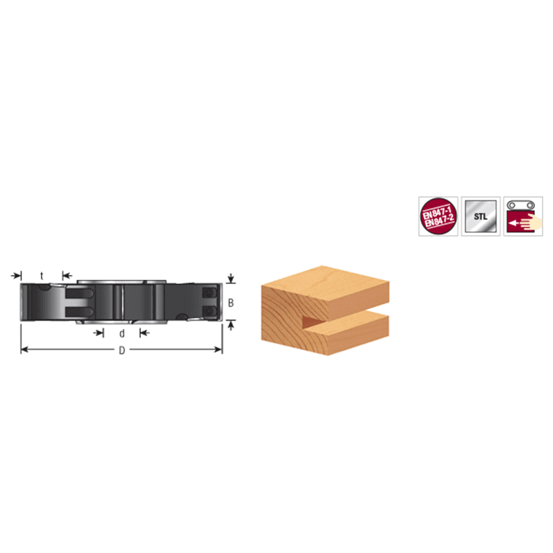 160mm x 30.6 - 60mm x 1-1/4" Bore Insert Carbide Adjustable Groove/Rabbet with Scorer Alt 1 - Image