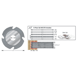 4" x 1/4" Kerf x 4 Teeth x 3/4" Bore Replacement Groover for Adjustable Dado/Groover Alt 1 - Image