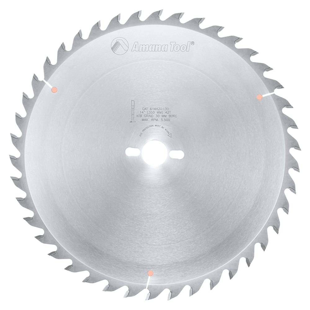 14" x 42 Teeth Ripping/Cross-Cut General Purpose Saw Blade, 30mm Bore Diameter - Main Image