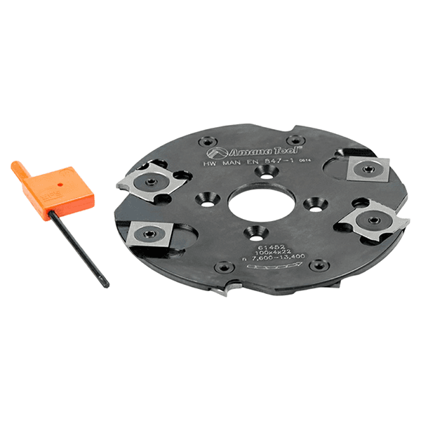 4" Dia x 5/32" x 4+4 Teeth Insert Carbide Lamello Biscuit Jointer, 22mm Bore Main - Image