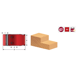 3-9/16" x 1-1/2" x 1-1/4" Bore Insert Carbide/Aluminum Rabbet Cutter Alt 1 - Image