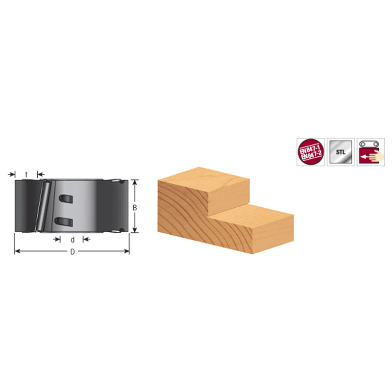 5" x 1-3/16" x 1-1/4" Bore Insert Carbide/Steel Shear Rabbet Cuttering Alt 1 - Image