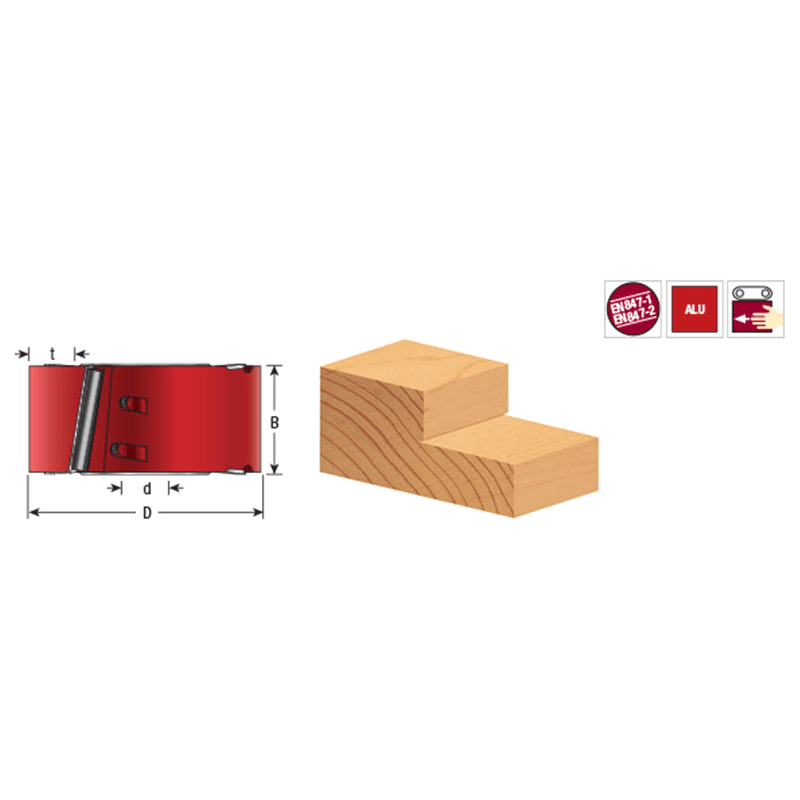 5-7/8" x 2-3/8" x 1-1/4" Bore Insert Carbide/Aluminum Shear Rabbet Cuttering Alt 1 - Image