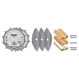 8" Dia x 12 Teeth Dado Set with Three 2-Wing Chippers Alt 5 - Image