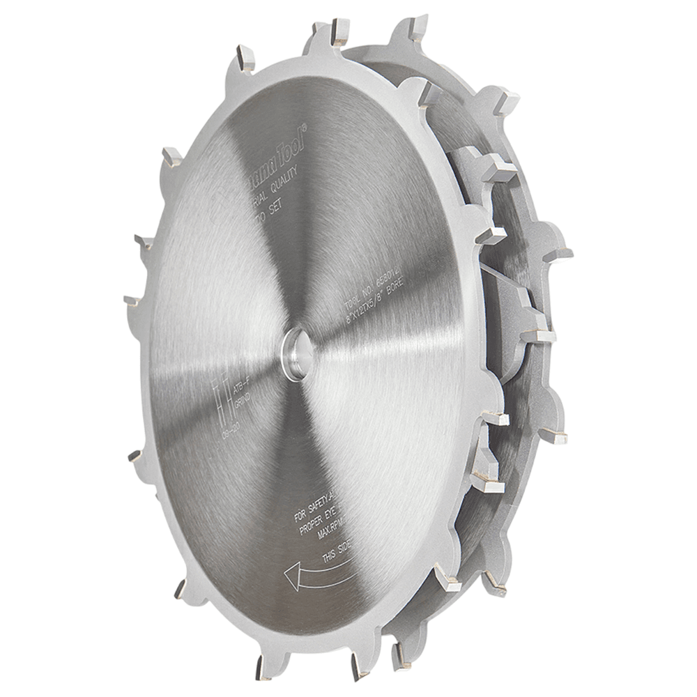 8" Dia x 12 Teeth Dado Set with Three 2-Wing Chippers Main - Image