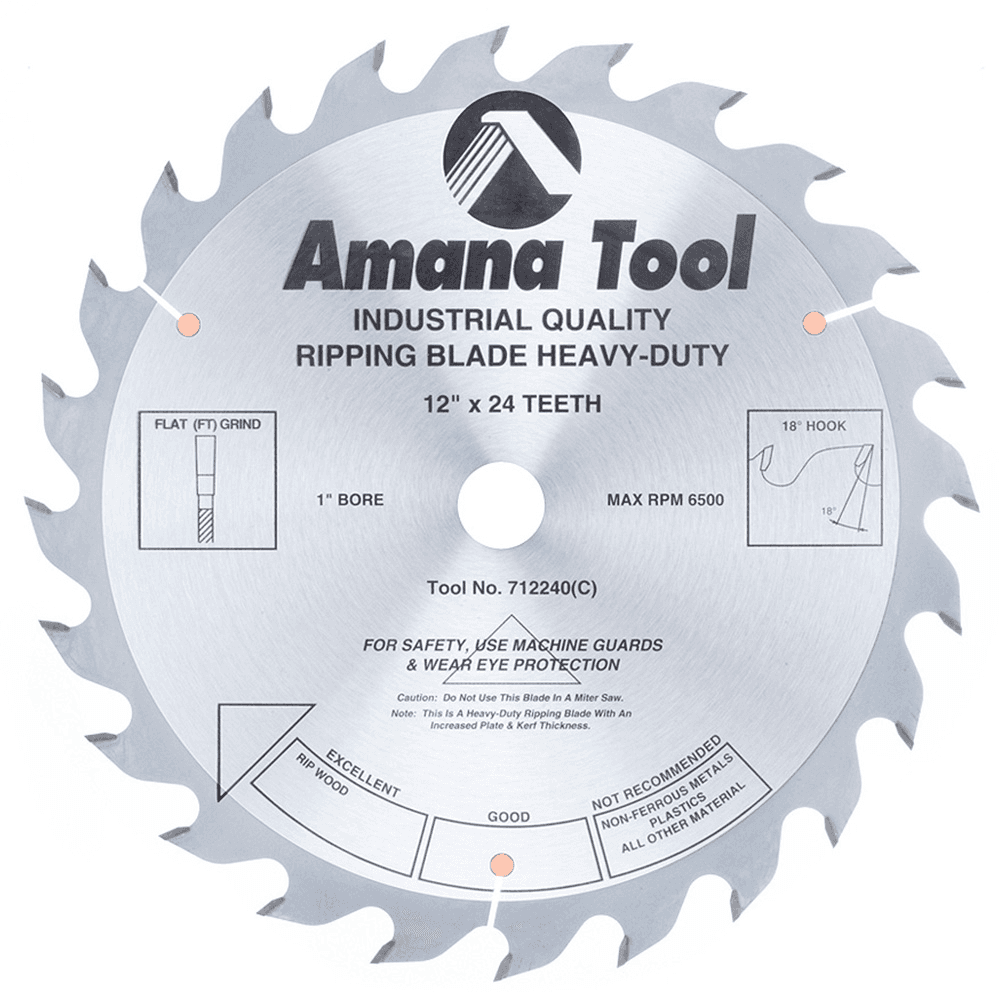 12" x 24 Teeth Heavy-Duty Ripping Saw Blade - Main Image