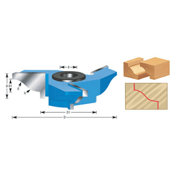 3-1/4" 3-Wing Ogee Shaper Cutter - Alt Image 2