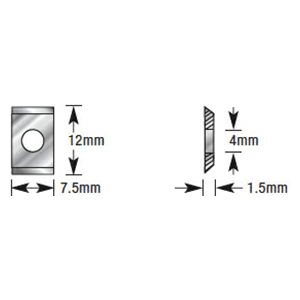 7.5mm x 12mm x 1.5mm Carbide Tipped 2-Cutting Edges Insert Replacement Knife Alt 1 - Image