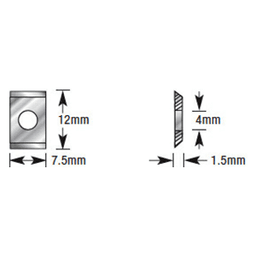7.5mm x 12mm x 1.5mm Carbide Tipped 2-Cutting Edges Insert Replacement Knife Alt 1 - Image