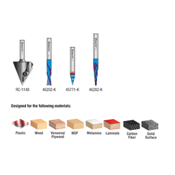 4-Piece X-Carve CNC Starter Router Bit, 1/4" Shank - Alt Image 2