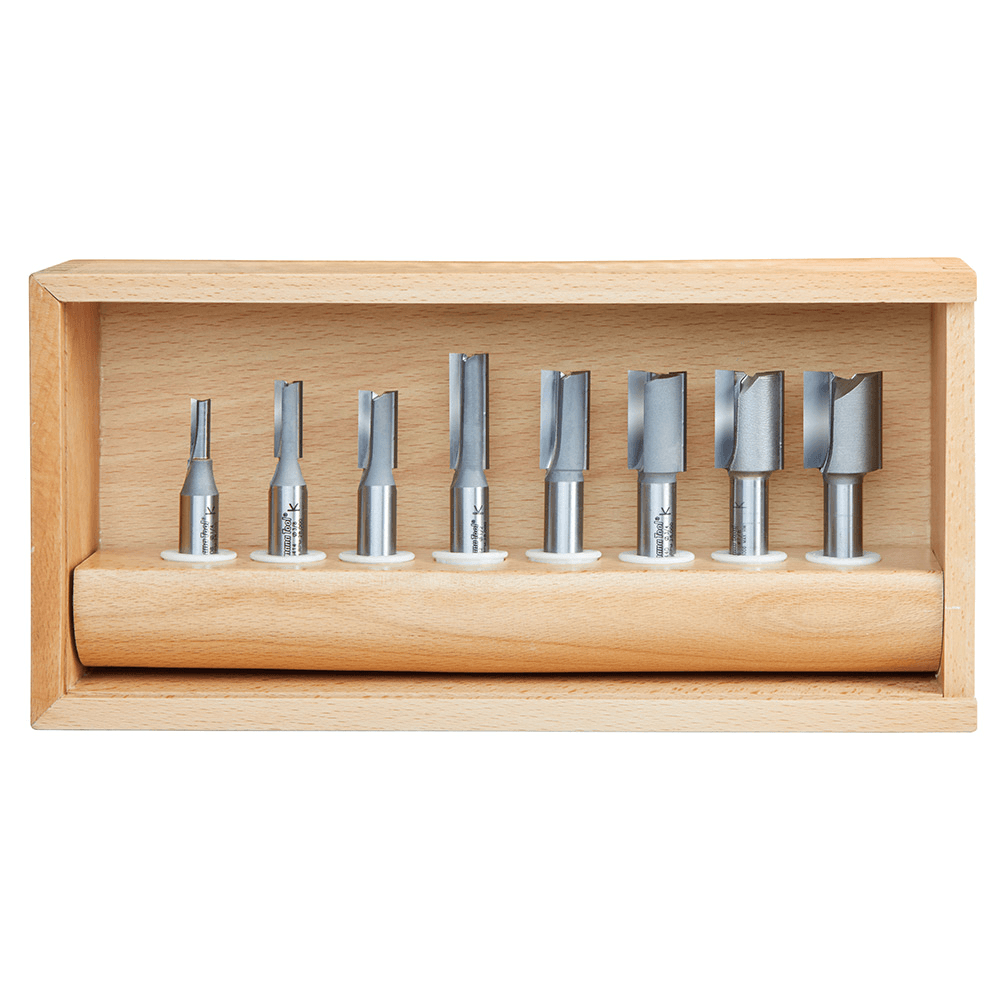 8-Piece High Production Straight Plunge Bit Collection, 1/2" Shank - Alt Image 1