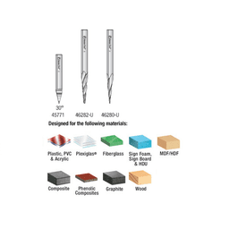 3-Piece CNC Ultimate 2D/3D Carving Engraving Router Bit, 1/4" Shank - Alt Image 2