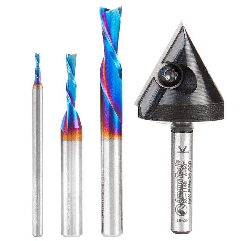 4-Piece Matt's CNC Starter Pack Router Bit - Alt Image 1