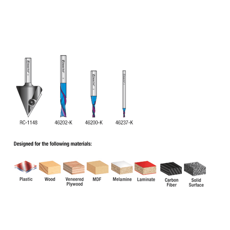 4-Piece Matt's CNC Starter Pack Router Bit - Alt Image 2