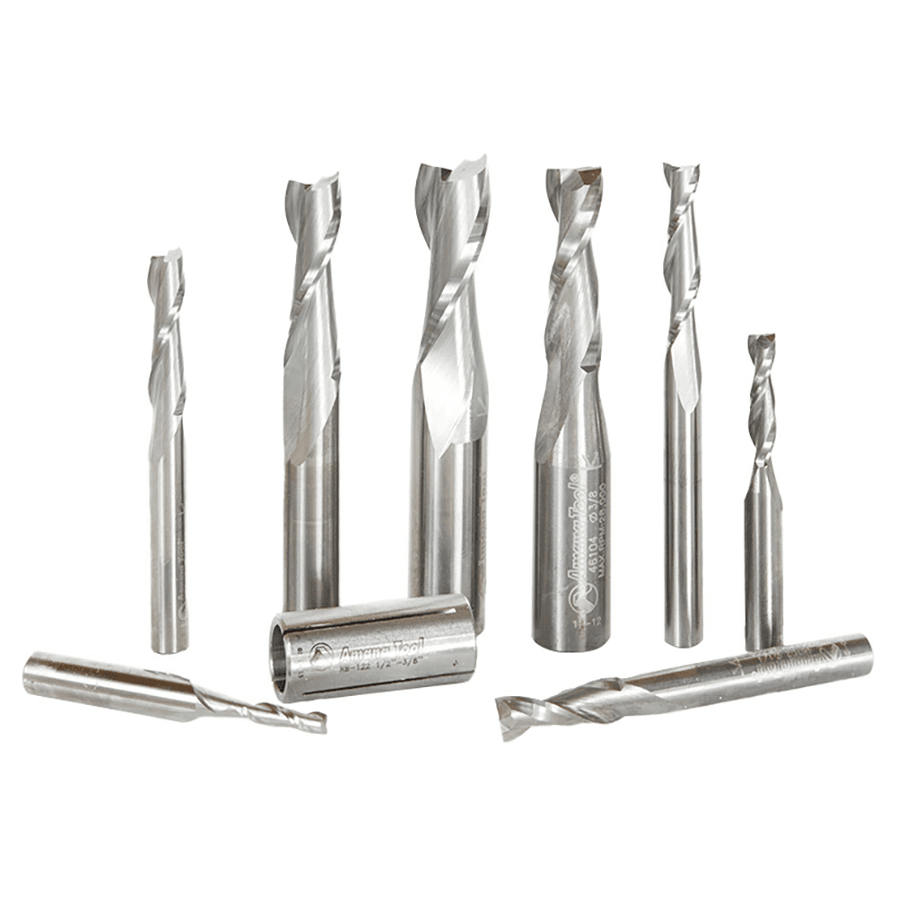 8-Piece Up-Cut CNC Spiral Router Bit Set - Main Image