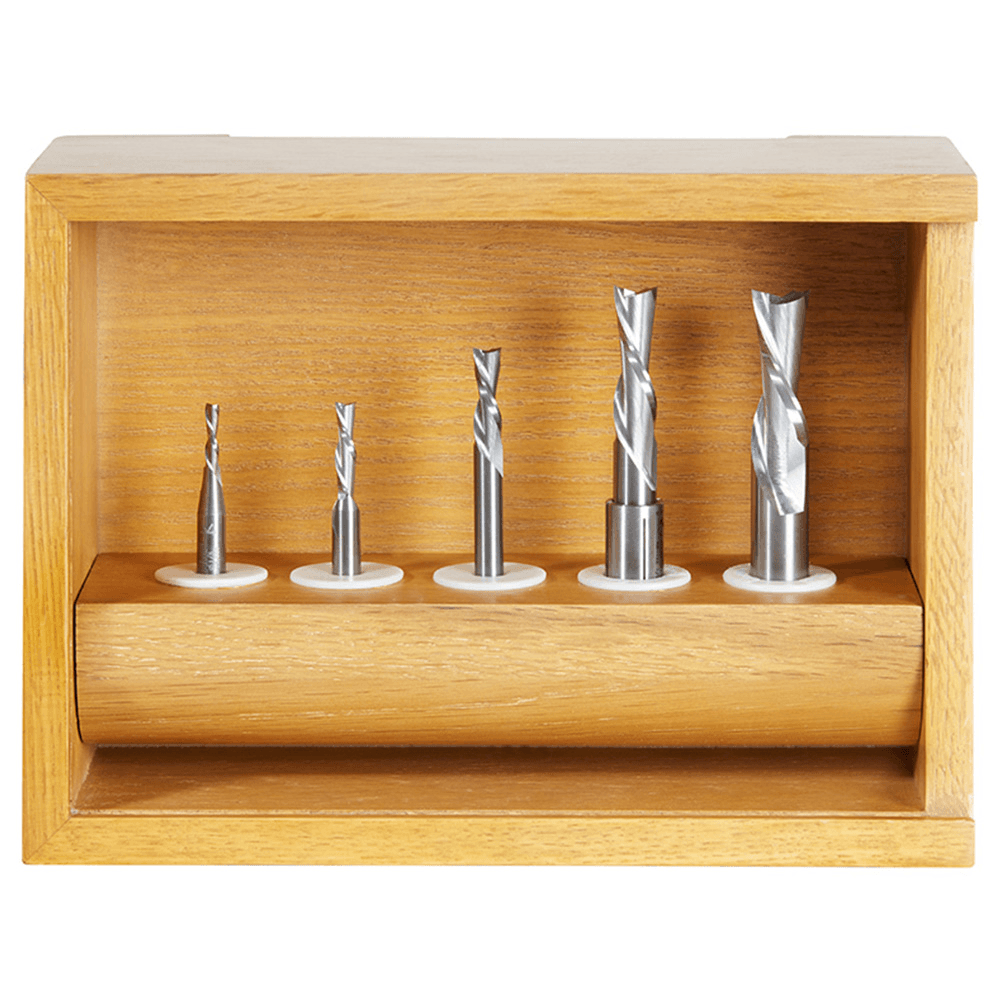 5-Piece Down-Cut Spiral Router Bit Set - Alt Image 1