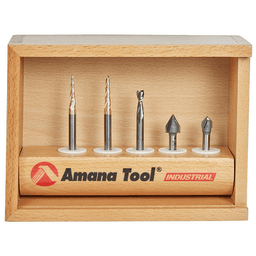 5-Piece Starter Engraving Router Bit Collection, 1/4" Shank - Alt Image 1