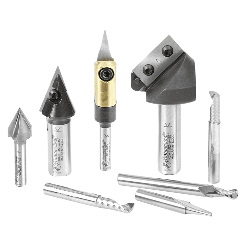 8-Piece CNC Signmaking Starter Router Bit Collection - Main Image
