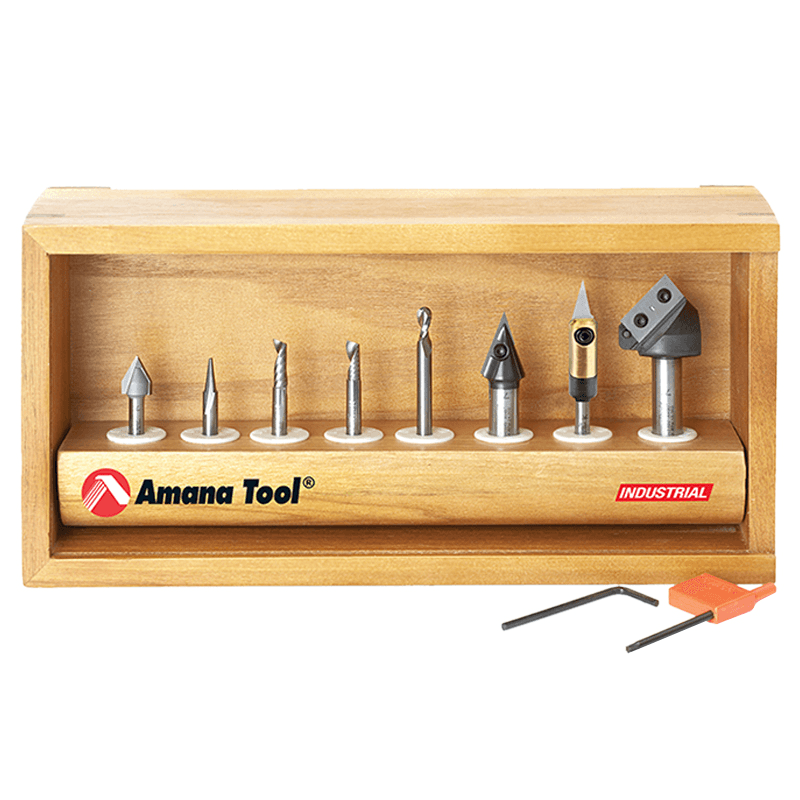 8-Piece CNC Signmaking Starter Router Bit Collection - Alt Image 1